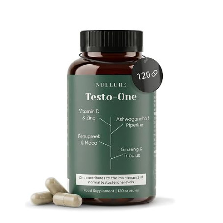 Testo-One® Testosterone Homme Naturel | Nullure | 120 gélules (2 mois) | Testé indépendamment | Vegan et sans stéarate de magnés