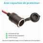 LANMINGLEL Briquet de Batterie Adaptateur 18AWG,12V Briquet de Cigarette Prise Femelle de Batterie Alligator Clips,Câble d'exten