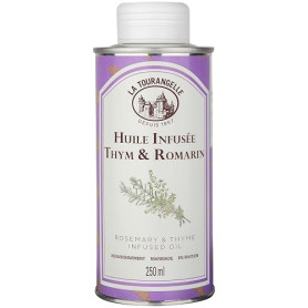 La Tourangelle - Huile infusée au thym romarin - Infusion naturelle - 250ml | Sans arôme artificiels