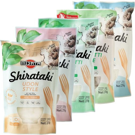 Miyata Shirataki, Boîte mixte de 5 variétés différentes de nouilles de farine de Konjac 1350 g