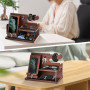 Cadeau Original homme Support Bois Téléphone Bureau et Montre Organisateur de Table pour Fête des Pères