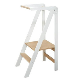 Tour d'assistance Pliable avec Rail Amovible - Blanche | Leg&Go - ref. HTF-04-WH - 3701015597123 - dim. 94x43x12cm - Marron - Bo