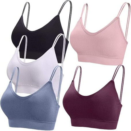 BQTQ 5 Pièces Soutien-Gorge Camisole Bralette avec Rembourré pour Femme | Bralette avec Rembourré, Soutien-Gorge sans Couture Br