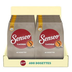 Senseo Classique 400 dosettes café | Lot de 10 x 40 dosettes - Torréfaction équilibrée et riche