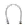 tecuro Flexible de douche Premium 0,50 m anti-torsion argenté lisse KTW/DVGW