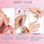 Repousse-cuticules et stylo à huile en céramique 2 en 1 2 paquets | Stylo à huile pour enlever les cuticules des ongles secs et
