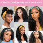 Glimeer Perruque Bandeau Cheveux Humain Naturelle 18 Pouces Deep Wave | Perruque Bandeau Femme Brésilien Naturelle Cheveux Humai