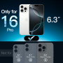 JETech Verre Trempé pour iPhone 16 Pro, Lot de 2 | 9H Protection D'écran, Transparent HD, Protection Anti-Rayures, Outil d'Insta