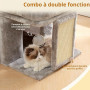 Heybly Arbre à Chat, Tour de 35 cm avec Grande Plateforme de Repos et Cabane pour Chats Adultes d'Intérieur, Poteaux à Griffes e