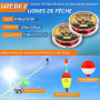 VeftBltrem Canne à Pêche Télescopique pour Enfants, Kit Complet avec 2 Tailles (1.8m & 2.1m), Moulinet et Appâts, Matériel de Dé