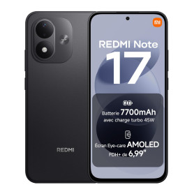 Xiaomi REDMI Note 17, Smartphone 6+256 Go, Noir, Batterie 7700 mAh | Appareil photo 50 MP, charge 45 W, écran GOLED FHD+ 6,99″, 