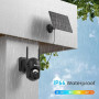 Ctronics 2K Caméra Surveillance WiFi Extérieur Solaire, 360°PTZ IP Caméra de Surveillance sans Fil sur Batterie 2304X1296P Visio