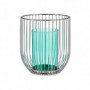 Bougeoir Argenté Bleu Cage Métal verre (15 x 17 x 15 cm) 29,99 €