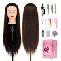 Tête à coiffer pour enfants de 71 cm, avec perruques, tête de poupée à coiffer, tête de maquillage pour filles, tête d'entraînem