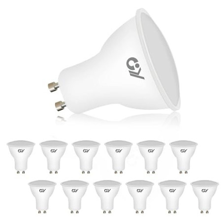 GY Ampoules LED GU10 8W 800LM 4000K Blanc Neutre, 120° Larges Faisceaux, Verre Dépolie, Ampoule GU10 Led Non-Dimmable 12 Unité (