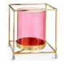 Bougeoir Carré Rose Doré Métal verre (14 x 15,5 x 14 cm) 26,99 €