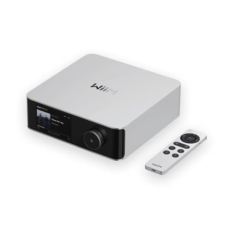 WiiM Amp Ultra, ampli stéréo Streaming, HDMI Arc & RoomFit, Argent | Améliorez les enceintes passives avec 100W/canal sous 8Ω,so