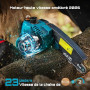 SEESII Mini Tronçonneuse à Batterie 2x4000mAh, 6 Pouces Tronçonneuse Électrique sans Fil avec Injecteur de Lubrifiant et Chaîne
