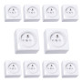 Lot de 10 Prises Apparentes 2P+T +S Blanches – Installation en saillie – Intensité 16A – Tension 250V – Puissance 3680W – Indice