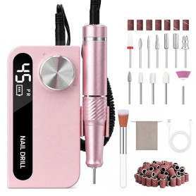 BRIGIN Ponceuse à ongles 45000 tr/min sans fil avec LCD pour ongles en gel | BRIGIN Ponceuse à ongles sans fil avec 45 000 tr/mi