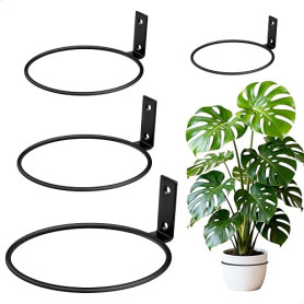 xiruiubao Jardiniere Murale,4 Pièces Pot de Fleur Mural en Métal,Pot Suspendu Plante Interieur 9,6 cm/12,2 cm/14,7 cm/19,5 cm,Su