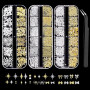 GZMAYUEN Lot de 3 boîtes Strass Ongle Nail Art avec Bijoux Ongles - Or et Argent Métalliques Deco Ongle Nail Art