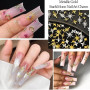 GZMAYUEN Lot de 3 boîtes Strass Ongle Nail Art avec Bijoux Ongles - Or et Argent Métalliques Deco Ongle Nail Art