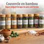 alpina Pot Epices Verre Lot de 12 - Petit Pot en Verre avec Couvercle Bambou et Doseur - Rangement Cuisine et Rangement Epices
