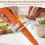 Éplucheurs Multifonctionnels pour la Cuisine, éplucheur Avec Manche en Bois, Acier Inoxydable, Résistant Éplucheur Multifonction