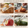 Éplucheurs Multifonctionnels pour la Cuisine, éplucheur Avec Manche en Bois, Acier Inoxydable, Résistant Éplucheur Multifonction