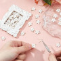RIIRCSGE 50 Pièces Pendentif, Charms de Fleurs de Cerisier Blanc, Inoxydables, Vente en Gros de Fournitures Artisanales pour Bou