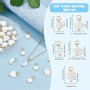 SUPERFINDINGS 40Pcs 5 Styles Charms en coquillage d'eau douce Pendentifs en forme d'étoile de lune et de coeur avec anneau de sa
