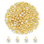 SUPERFINDINGS 200 Pièces Mini pendentifs en laiton avec strass Breloques rondes en cristal Charms Perles de strass étincelantes