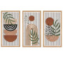 Yixuan 3 Pièces Sculptures Murales Décoratives en Bois Léger, Décor Boho Chic avec Motifs Feuille et Formes Géométriques, Art Mu