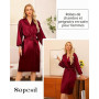 Sopesil Peignoir Satin Femme Robes Longues pour Femmes Robes de Mariée Vêtements de Nuit Doux pour le Mariage,Col en V,S-XXL