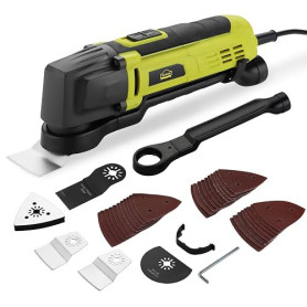 DEWINNER Outils multifonction Oscillants, 6 vitesses variables 0-23000RPM Multi-Fonctions Filaire 300W,Angle d'Oscillation de 3.