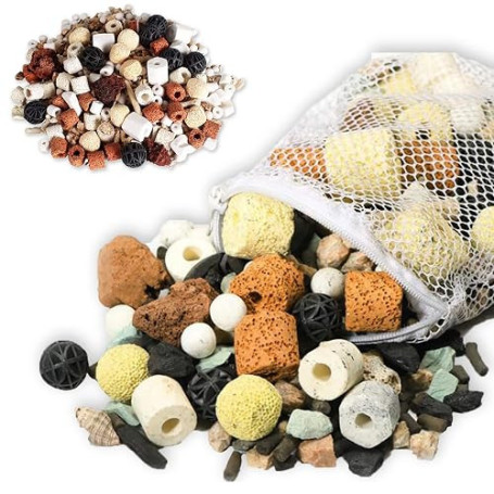GZcaiyun 12 en 1 Masse Filtrante Aquarium, Media Filtrant Aquarium, 500g | Accessoires pour Filtre D'aquarium, Média de Filtrati