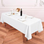 10 paquet de nappes en polyester Blanc, 153 x 260 cm pour blanc nappe rectangulaire de 1,8 m, lavables et réutilisables, résista