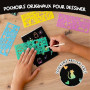 BONNYCO Carte a Gratter Enfant 16 Sets Cadeau Anniversaire Enfants Invites | Carnet, Pochoir et Stylet en Bois Inclus. Jouet Pin