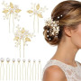 Kiiwah 11 Pcs Épingles à Cheveux de Mariage, Perle Accessoires de Cheveux de Mariée, Pince à Cheveux de Mariée Bijoux à Cheveux