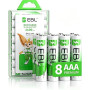 EBL 8PCS Piles AAA Rechargeables, AAA HR03 1100mAh 1.2V Ni-MH | 1200+ Cycles de Charge et Recyclable , pour Téléphone sans Fil,