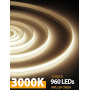 Lamomo Ruban LED COB, Blanc Naturel Dimmable Bandeau avec télécommande,3m | Silicone, Découpable, étanche, Flexible, Auto-adhési