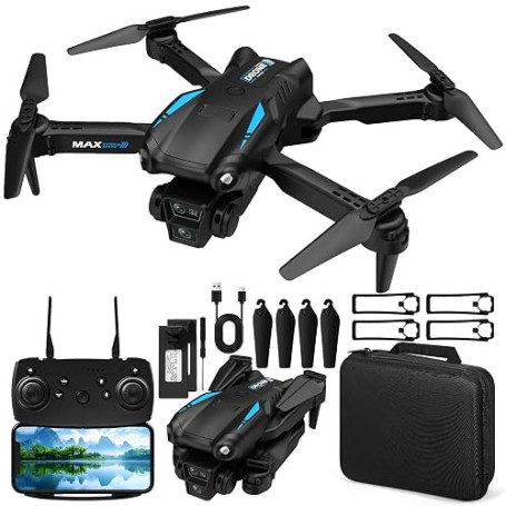 NXPZ Drone avec Caméra 4K HD, Drone Pliable Pour Enfants, Vrille 3D, Décollage/Atterrissage À Un Bouton, Mode Sans Tête, Maintie