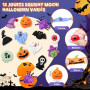 Conalaa Cadeaux Halloween Enfants, 24 Boîtes, 12 Citrouille & 12 Squishies | Mini Blocs Construction avec Fantômes, Décoration C
