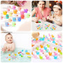 Mini Canard en Plastique 100 Pcs, 10 Couleurs Mini Canard | pour Bricolage, Maisons de Poupées, Paysage de Jardin et Aquariums