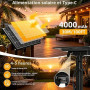 LaPitio Guirlande Lumineuse Exterieure Solaire 30M, 50+2 Ampoules étanches | Chargement Solaire ou USB, 3 Modes, Guirlande Guing