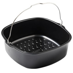 Pyrex - Plat Air Fryer Carré en Métal - Compatible avec Air Fryer pour une Cuisson Homogène - Acier Haute Qualité sans PFAS - Re