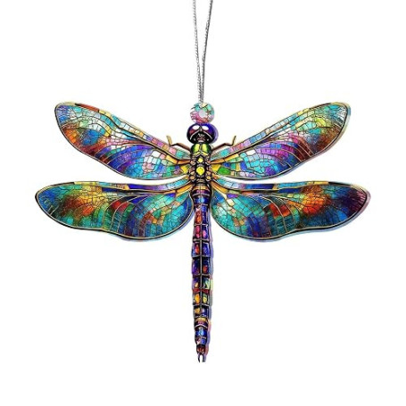 JOOTUEPO Attrape Soleil Acrylique, Décoration Libellules Effet Suncatcher, Suncatcher Decoration avec Chaîne, pour Fenêtre, Déco