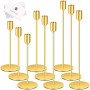 TOSUTO Chandelier Bougeoir Dorés,Lot de 9 Bougeoir Chandelier,Chandelier de Mariage Différentes Tailles,Rétro Métal Porte-Bougie