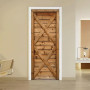 arricraft 2pcs Trompe L'oeil Décorative Sticker de Porte, Vintage en Bois | 200x80cm Autocollants Artistiques de Réfrigérateur P